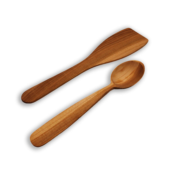 Short Handled Measuring Spoons wooden, Cherry Wood 